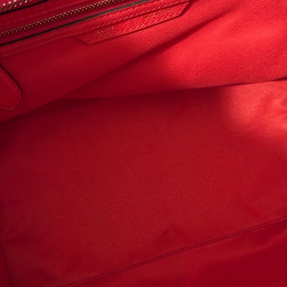 Phoebe Philo Era EUC Authentic Celine Large Luggage Red Handbag Tote Red insert - Picture 9 of 15